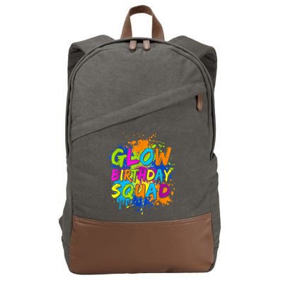 Glow Birthday Squad Retro 80s Costume Birthday Party Squad Cotton Canvas Backpack