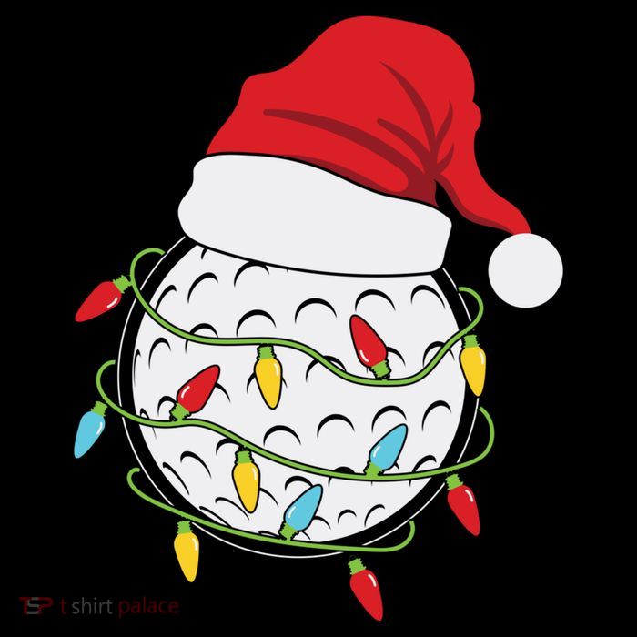 Golf Ball Santa Hat With Christmas Lights Xmas Golfer Gift Great Gift Flatbill Hat
