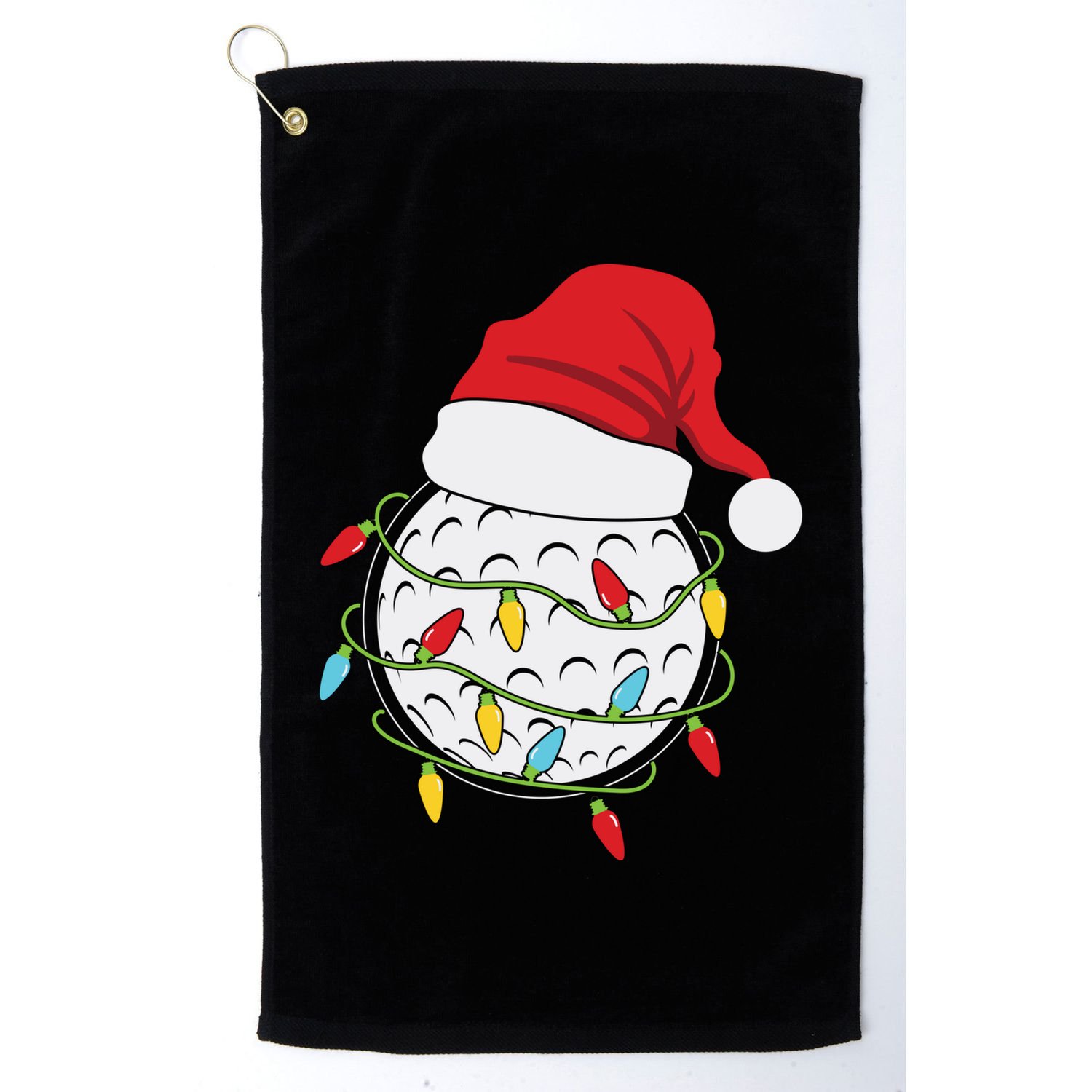 Golf Ball Santa Hat With Christmas Lights Xmas Golfer Gift Great Gift Golf Towel