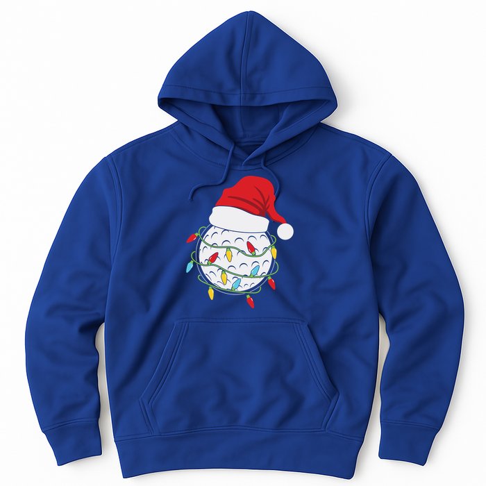 Golf Ball Santa Hat With Christmas Lights Xmas Golfer Gift Great Gift Hoodie