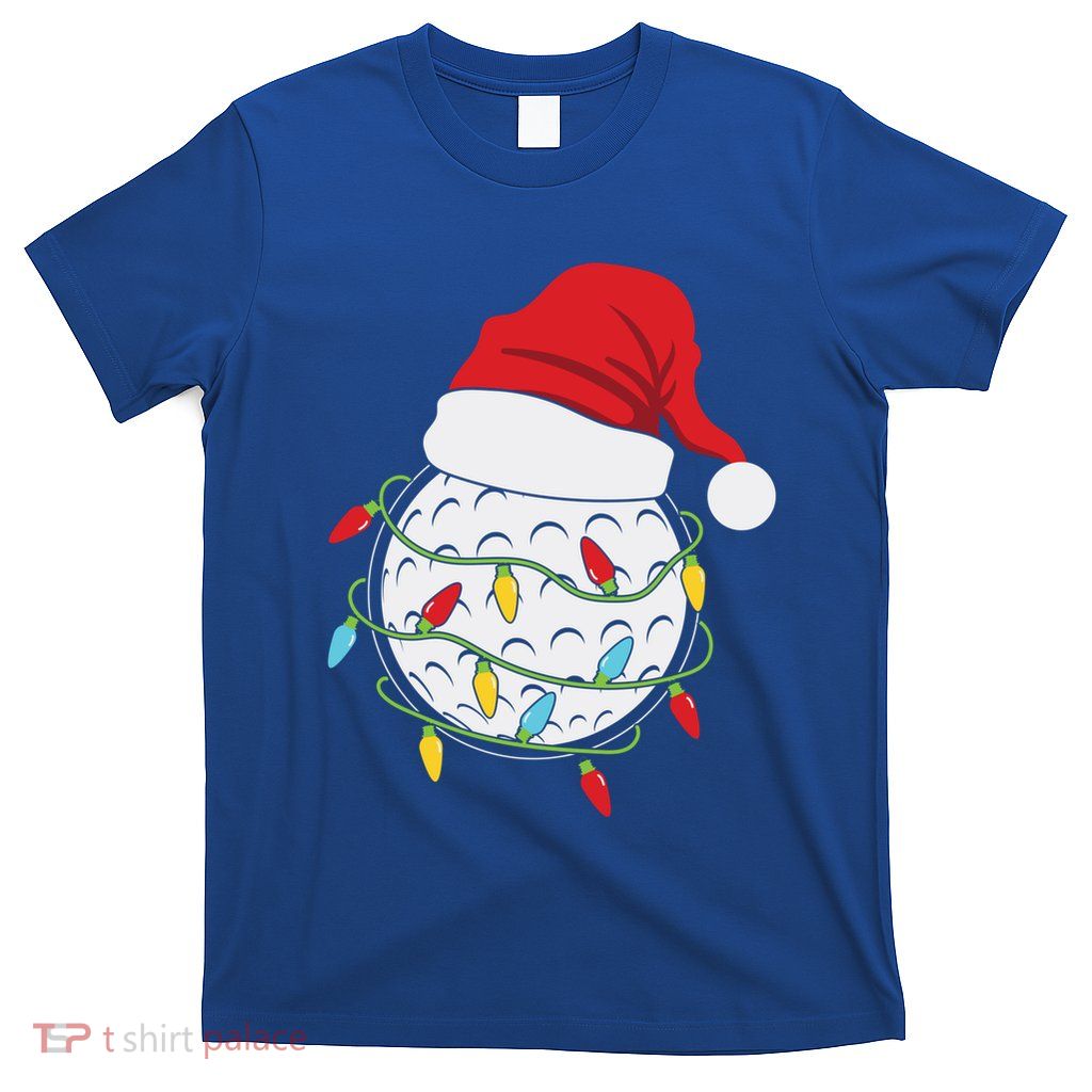 Golf Ball Santa Hat With Christmas Lights Xmas Golfer Gift Great Gift T-Shirt