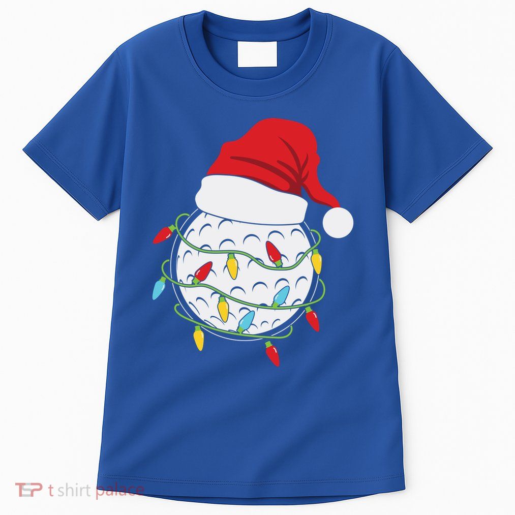 Golf Ball Santa Hat With Christmas Lights Xmas Golfer Gift Great Gift Tall T-Shirt
