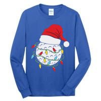 Golf Ball Santa Hat With Christmas Lights Xmas Golfer Gift Great Gift Tall Long Sleeve T-Shirt