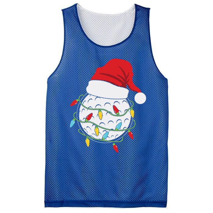 Golf Ball Santa Hat With Christmas Lights Xmas Golfer Gift Great Gift Mesh Reversible Basketball Jersey Tank