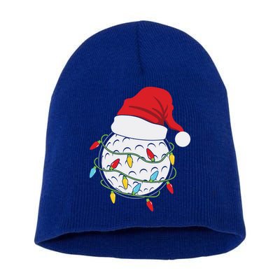 Golf Ball Santa Hat With Christmas Lights Xmas Golfer Gift Great Gift Short Acrylic Beanie