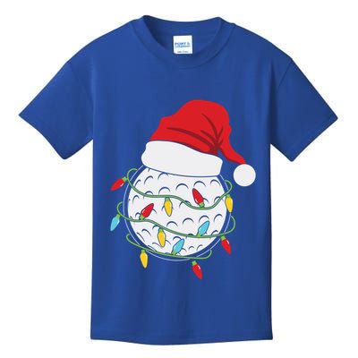 Golf Ball Santa Hat With Christmas Lights Xmas Golfer Gift Great Gift Kids T-Shirt