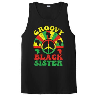 Groovy Black Sister African American Sis 70s Aesthetic Gift PosiCharge Competitor Tank