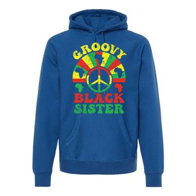 Groovy Black Sister African American Sis 70s Aesthetic Gift Premium Hoodie