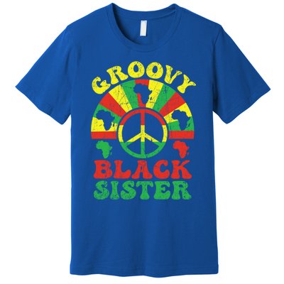 Groovy Black Sister African American Sis 70s Aesthetic Gift Premium T-Shirt