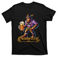 German Bigfoot Sasquatch Lederhose Funny Oktoberfest 2024 T-Shirt