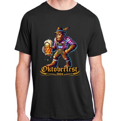 German Bigfoot Sasquatch Lederhose Funny Oktoberfest 2024 Adult ChromaSoft Performance T-Shirt