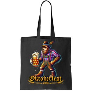 German Bigfoot Sasquatch Lederhose Funny Oktoberfest 2024 Tote Bag