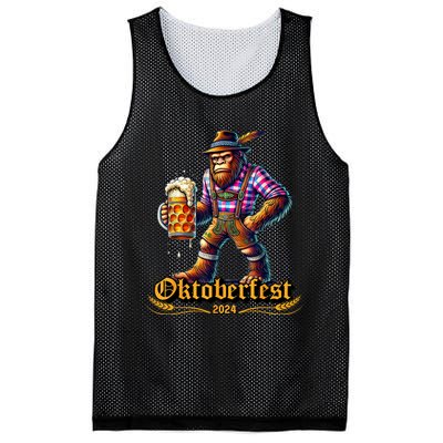 German Bigfoot Sasquatch Lederhose Funny Oktoberfest 2024 Mesh Reversible Basketball Jersey Tank