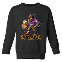 German Bigfoot Sasquatch Lederhose Funny Oktoberfest 2024 Toddler Sweatshirt