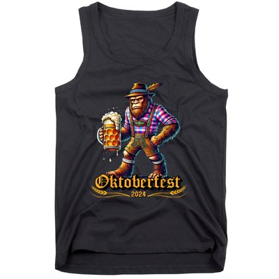 German Bigfoot Sasquatch Lederhose Funny Oktoberfest 2024 Tank Top