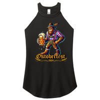 German Bigfoot Sasquatch Lederhose Funny Oktoberfest 2024 Women’s Perfect Tri Rocker Tank