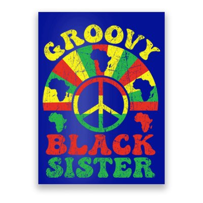 Groovy Black Sister African American Sis 70s Aesthetic Gift Poster