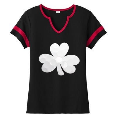 Golf Ball Shamrock St Patricks Clover Sports Fan Athlete Gift Ladies Halftime Notch Neck Tee