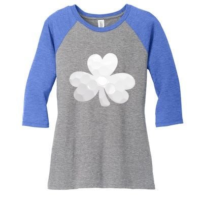 Golf Ball Shamrock St Patricks Clover Sports Fan Athlete Gift Women's Tri-Blend 3/4-Sleeve Raglan Shirt