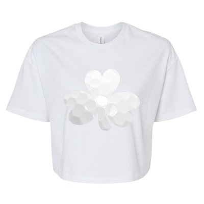 Golf Ball Shamrock St Patricks Clover Sports Fan Athlete Gift Bella+Canvas Jersey Crop Tee