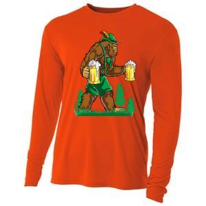 German Bigfoot Sasquatch Lederhose Funny Oktoberfest Costume Cooling Performance Long Sleeve Crew