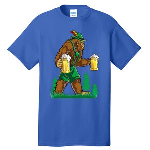 German Bigfoot Sasquatch Lederhose Funny Oktoberfest Costume Tall T-Shirt