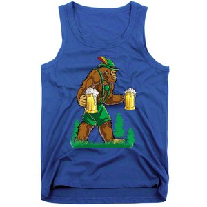 German Bigfoot Sasquatch Lederhose Funny Oktoberfest Costume Tank Top