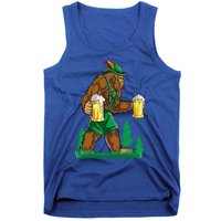 German Bigfoot Sasquatch Lederhose Funny Oktoberfest Costume Tank Top