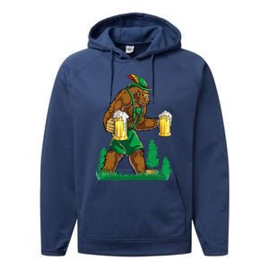 German Bigfoot Sasquatch Lederhose Funny Oktoberfest Costume Performance Fleece Hoodie