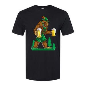 German Bigfoot Sasquatch Lederhose Funny Oktoberfest Costume Softstyle CVC T-Shirt