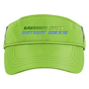 Green Bay Sucks Detroit Rocks Adult Drive Performance Visor