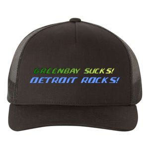 Green Bay Sucks Detroit Rocks Yupoong Adult 5-Panel Trucker Hat