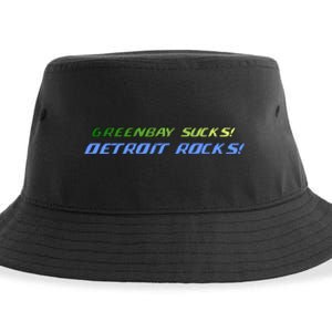 Green Bay Sucks Detroit Rocks Sustainable Bucket Hat