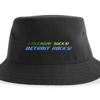 Green Bay Sucks Detroit Rocks Sustainable Bucket Hat