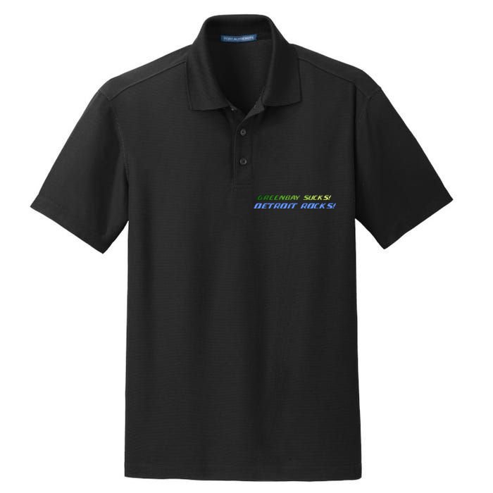 Green Bay Sucks Detroit Rocks Dry Zone Grid Polo