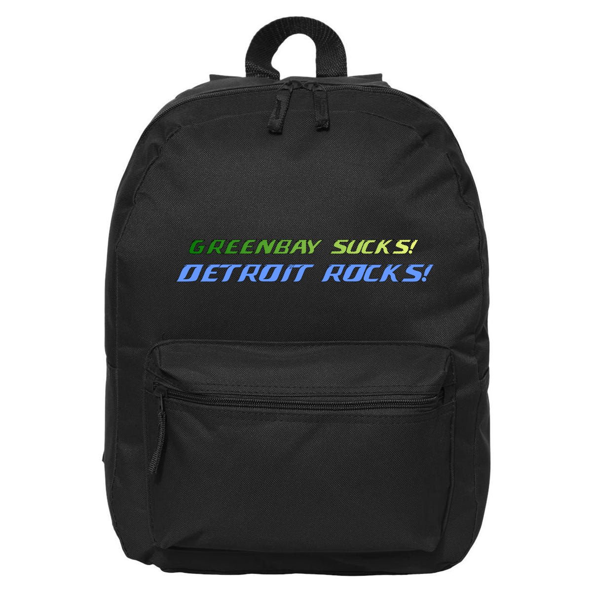 Green Bay Sucks Detroit Rocks 16 in Basic Backpack