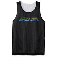 Green Bay Sucks Detroit Rocks Mesh Reversible Basketball Jersey Tank