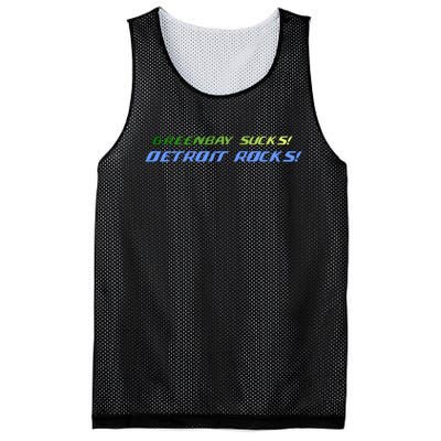 Green Bay Sucks Detroit Rocks Mesh Reversible Basketball Jersey Tank