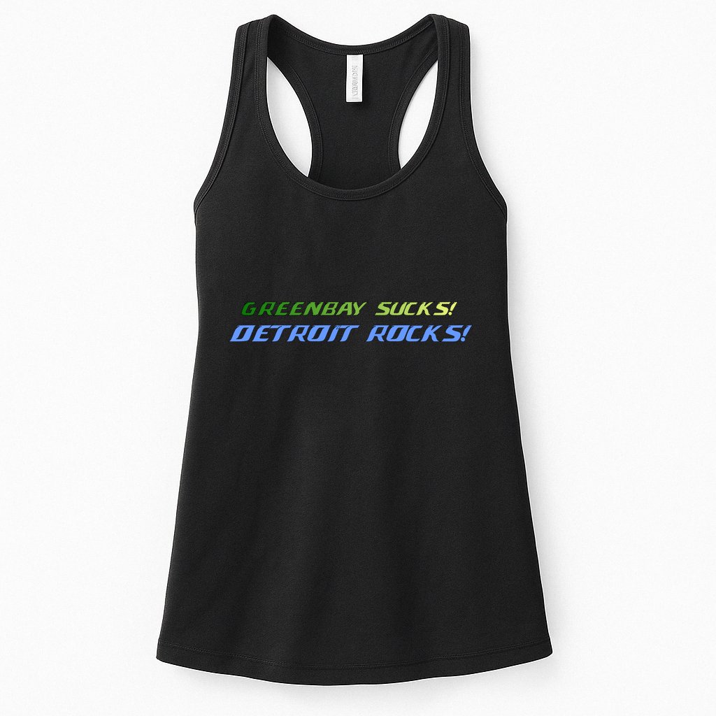 Green Bay Sucks Detroit Rocks Womens Tank Top