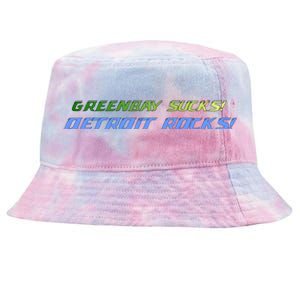 Green Bay Sucks Detroit Rocks Tie-Dyed Bucket Hat