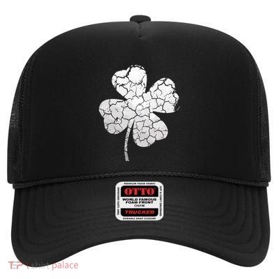 Golf Ball Shamrock St Patricks Distressed Clover Sports Fan Gift High Crown Mesh Back Trucker Hat