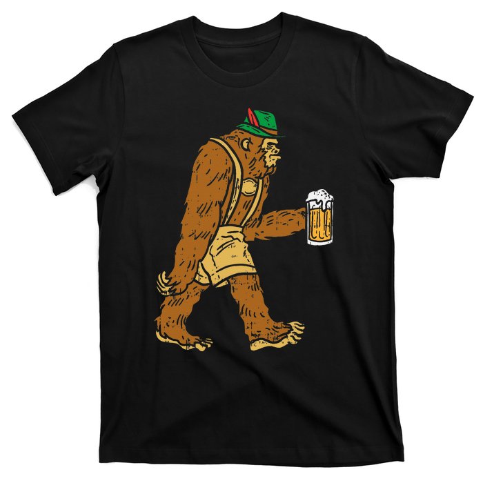 German Bigfoot Sasquatch Beer Lederhose Funny Oktoberfest T-Shirt