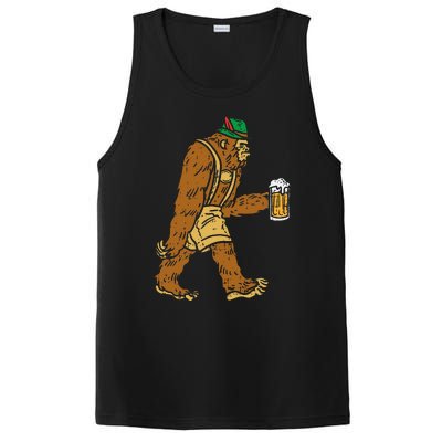 German Bigfoot Sasquatch Beer Lederhose Funny Oktoberfest PosiCharge Competitor Tank