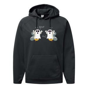 Ghost Bees Saying Boo Funny Halloween Gift Performance Fleece Hoodie