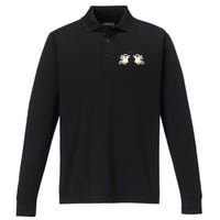 Ghost Bees Saying Boo Funny Halloween Gift Performance Long Sleeve Polo