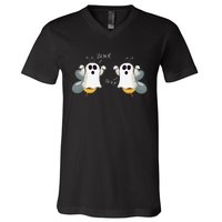 Ghost Bees Saying Boo Funny Halloween Gift V-Neck T-Shirt