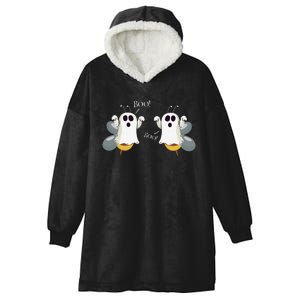 Ghost Bees Saying Boo Funny Halloween Gift Hooded Wearable Blanket