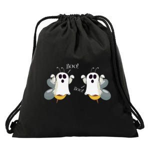 Ghost Bees Saying Boo Funny Halloween Gift Drawstring Bag