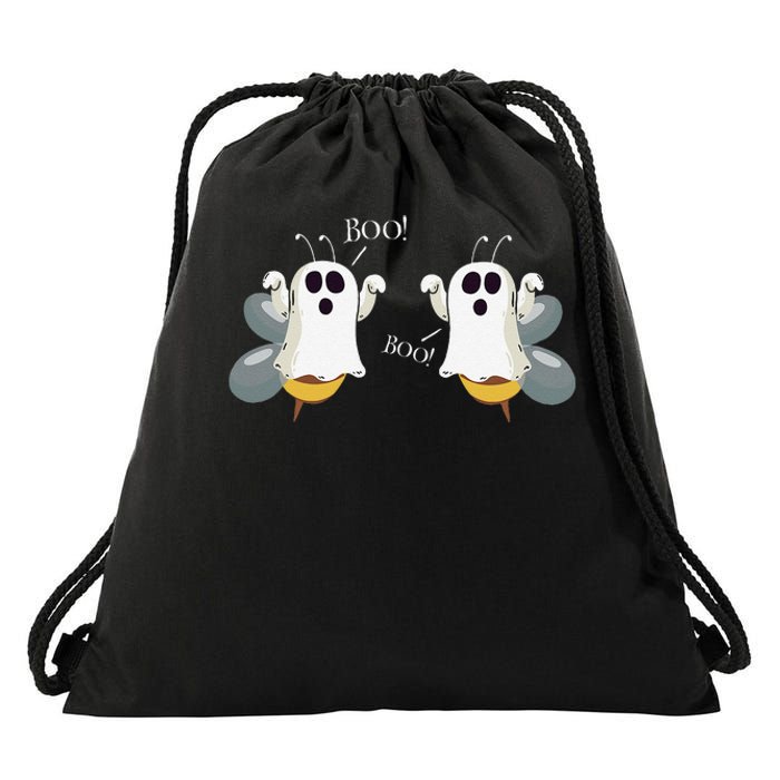 Ghost Bees Saying Boo Funny Halloween Gift Drawstring Bag