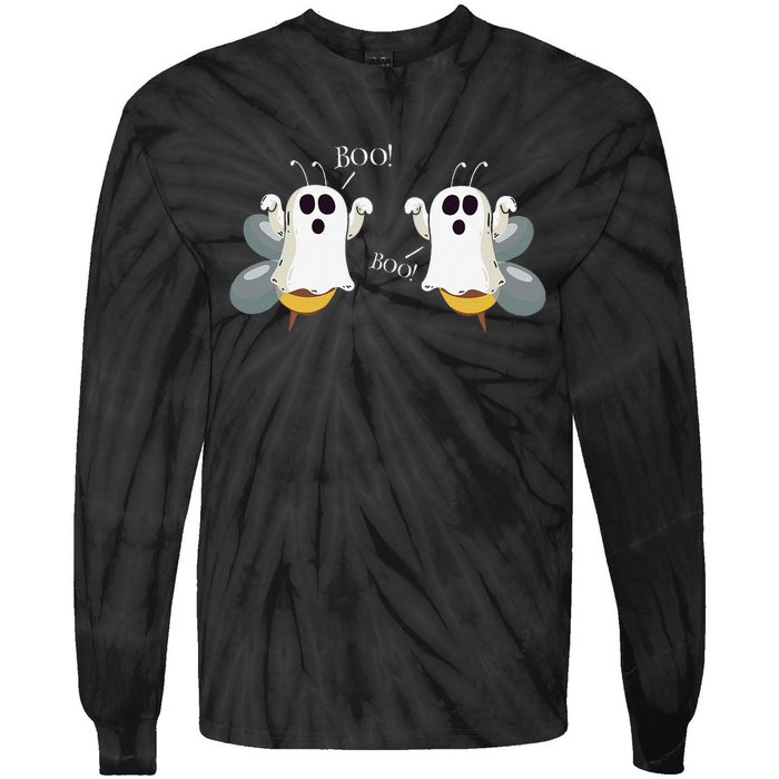 Ghost Bees Saying Boo Funny Halloween Gift Tie-Dye Long Sleeve Shirt